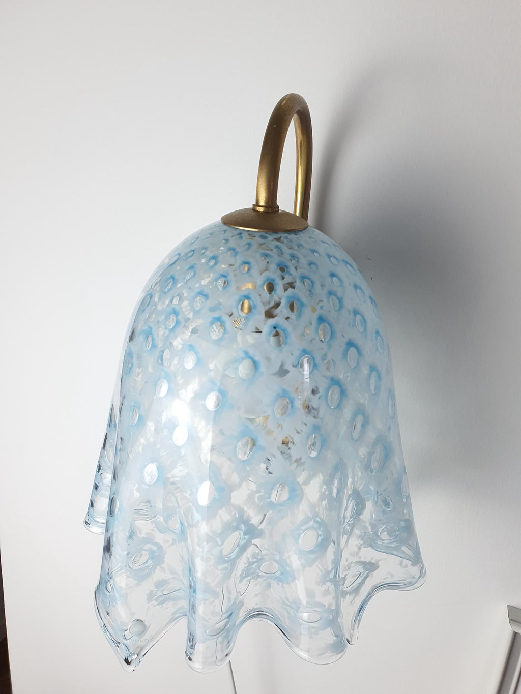 La Murrina Murano Glass Blue Flowing Wall Sconce | Vintage Art Deco Italian Lighting