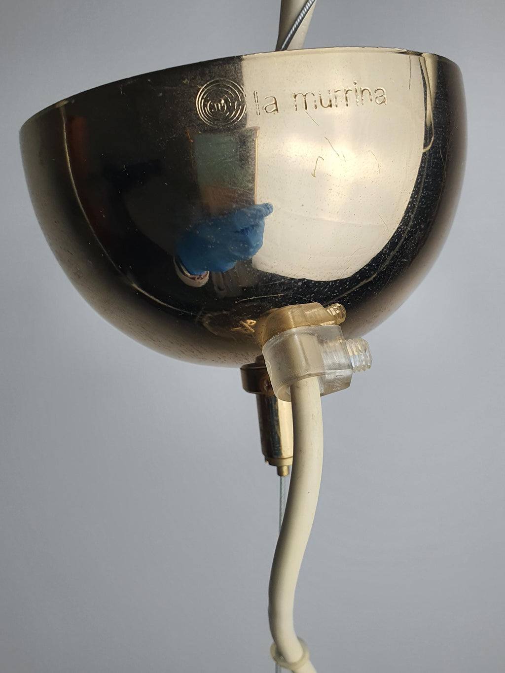 La Murrina Murano glass pendant with clear layered glass and honey-coloured details
