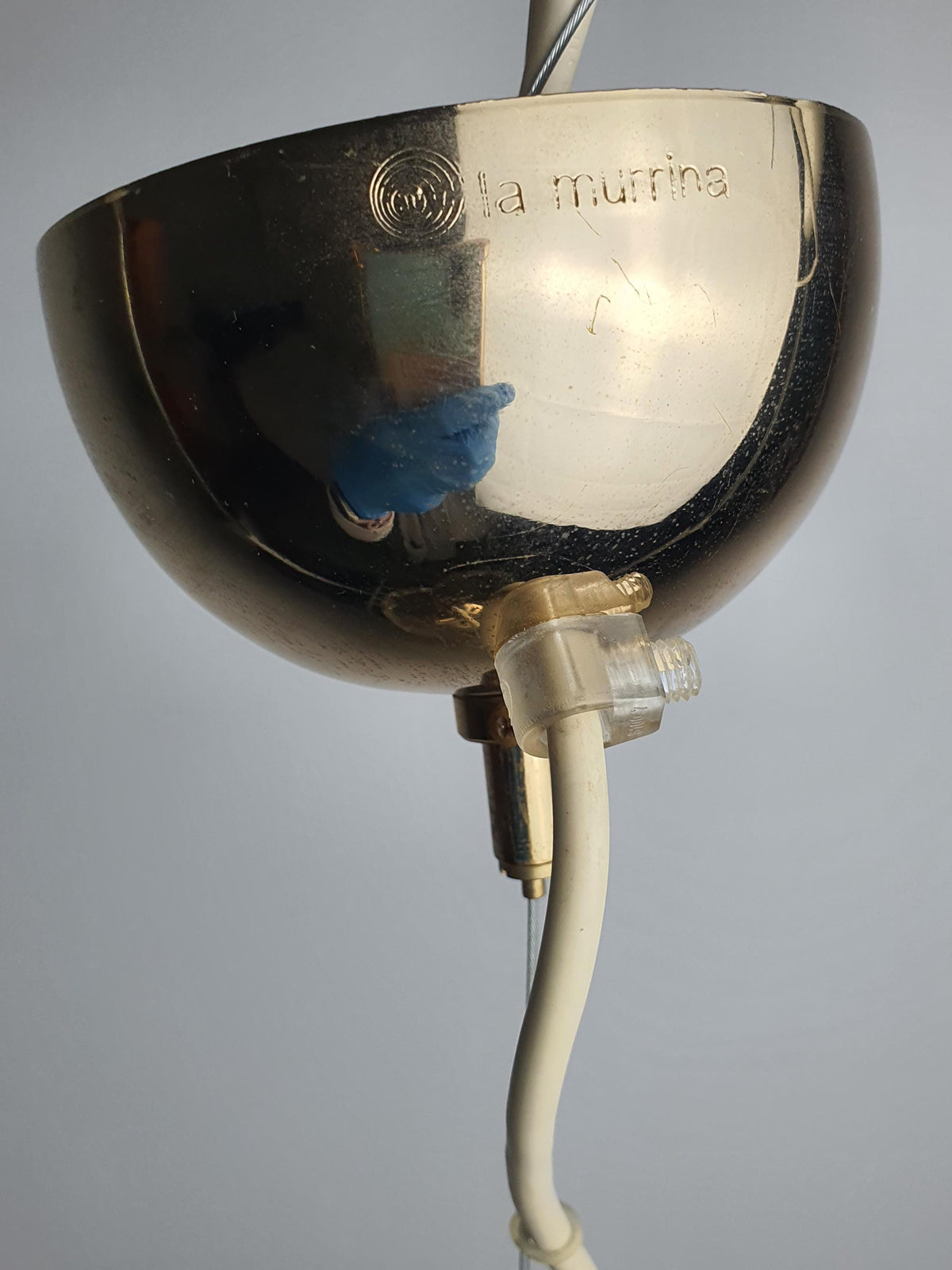 La Murrina Murano glass pendant with clear layered glass and honey-coloured details
