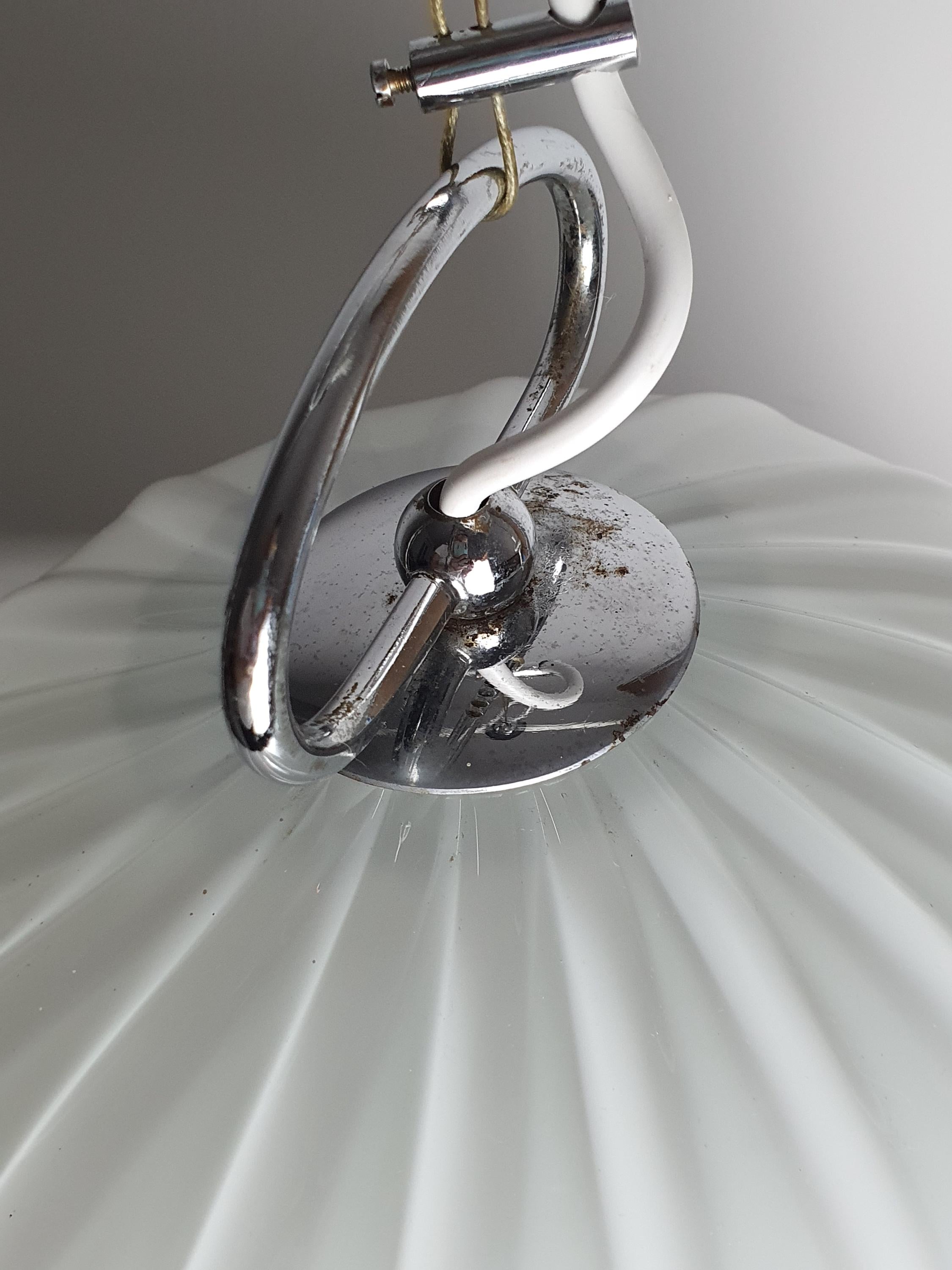 La Murrina Tulip Pendant Light | Vintage Murano Glass Lighting with Green Rim | Italian Mid-Century Modern