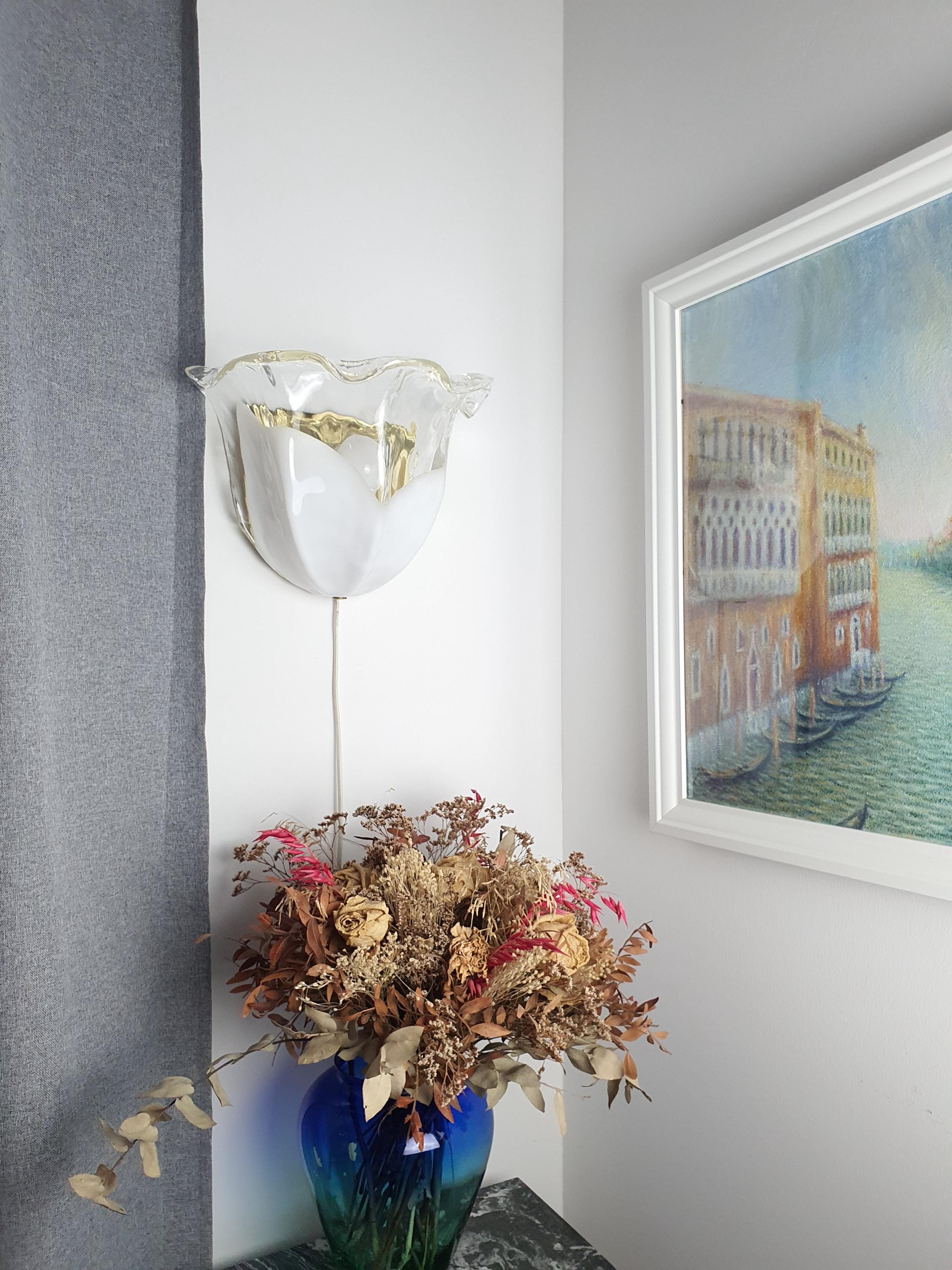La Murrina Murano Glass Floral Wall Sconce: Italian Hand-Crafted Lighting