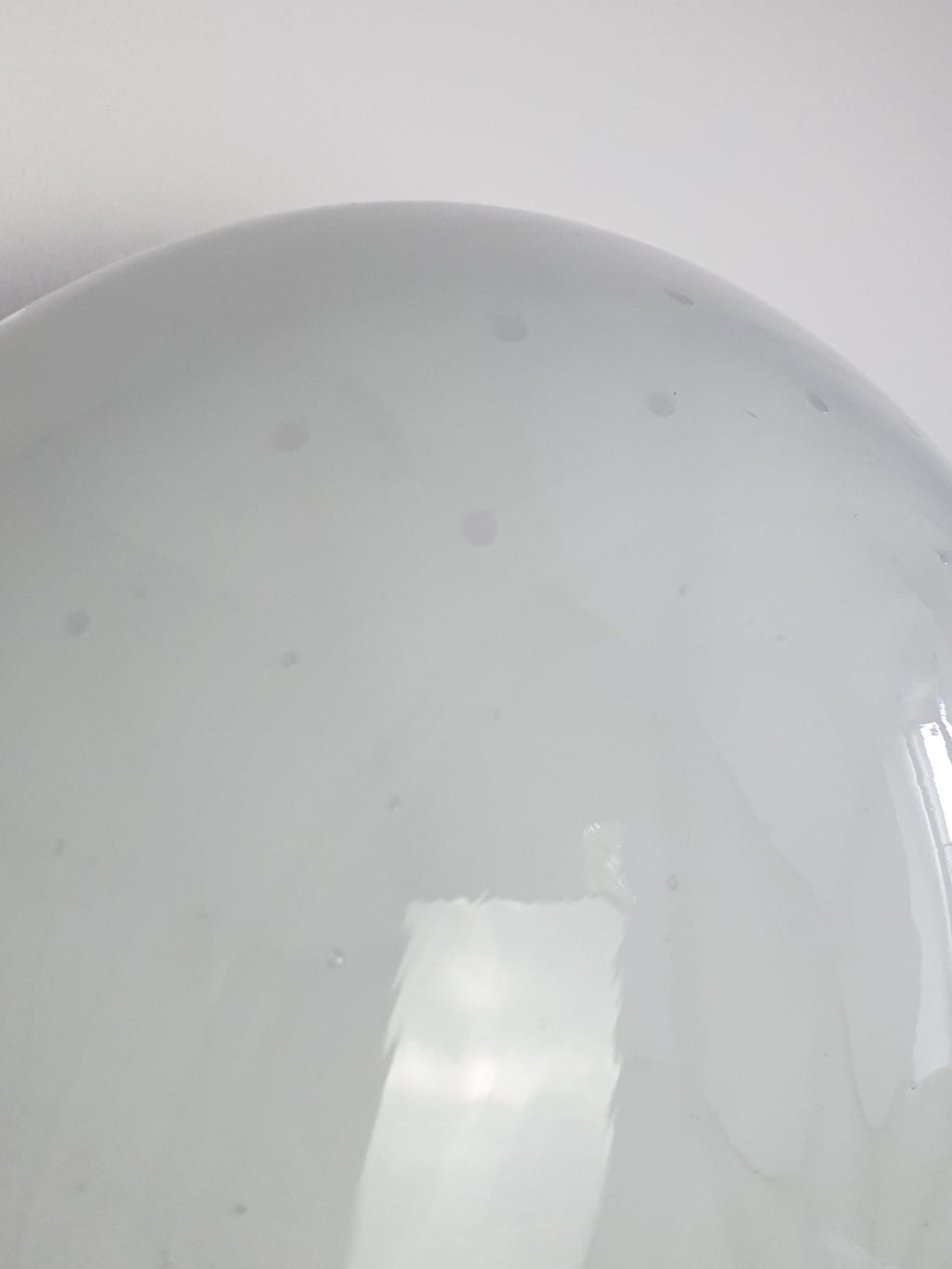 Vintage Murano glass white floral bubbles flush mount light fixture