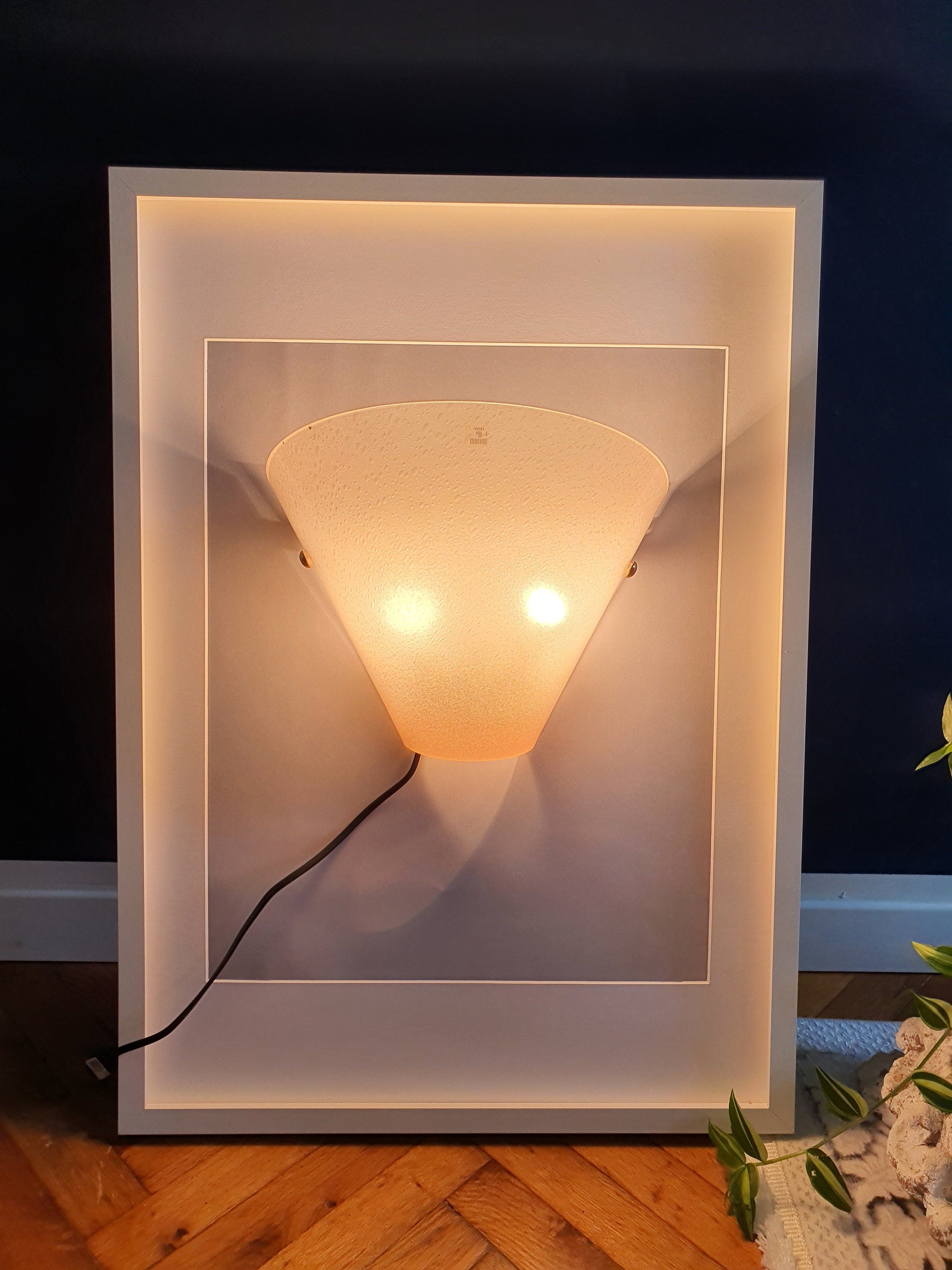 Murano Glass Pink Wall Sconce: Midcentury Art Deco Italian Lighting