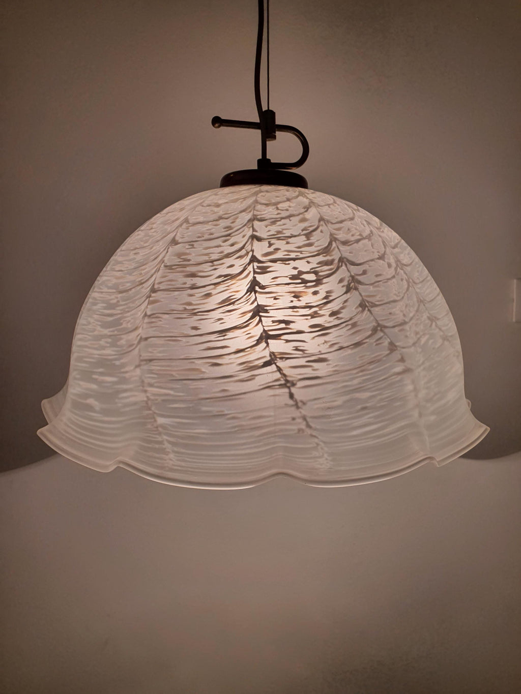 Murano Glass Lily Pendant Light: Italian Vintage Filigree Chandelier