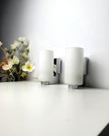 Set aus 2 INDA-Divo-A58960-CR-Wandleuchten — Chrom und Satinglas, italienisches minimalistisches Design, Vorderansicht