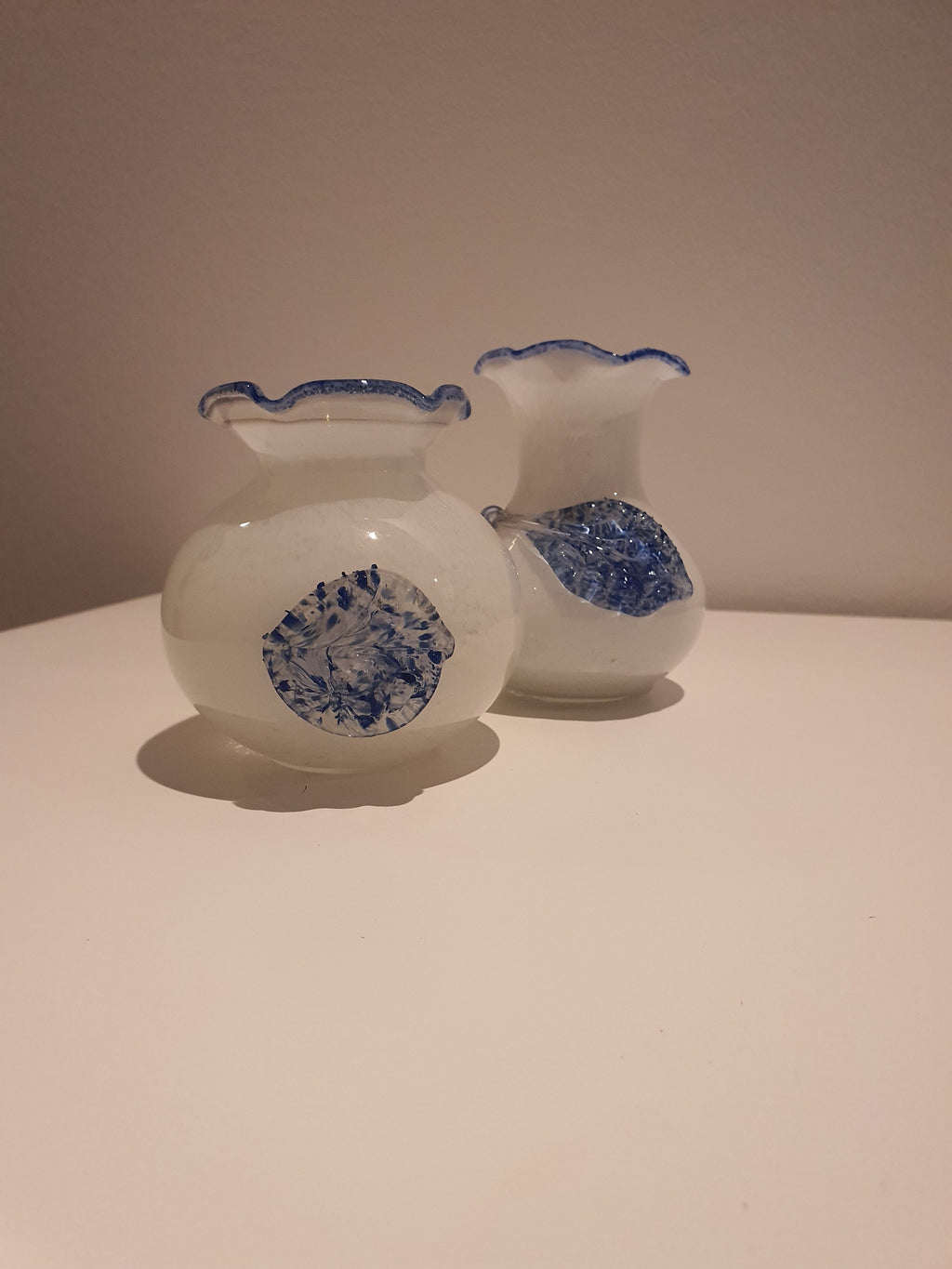 Pair of petite Murano swirl glass vase 1990s