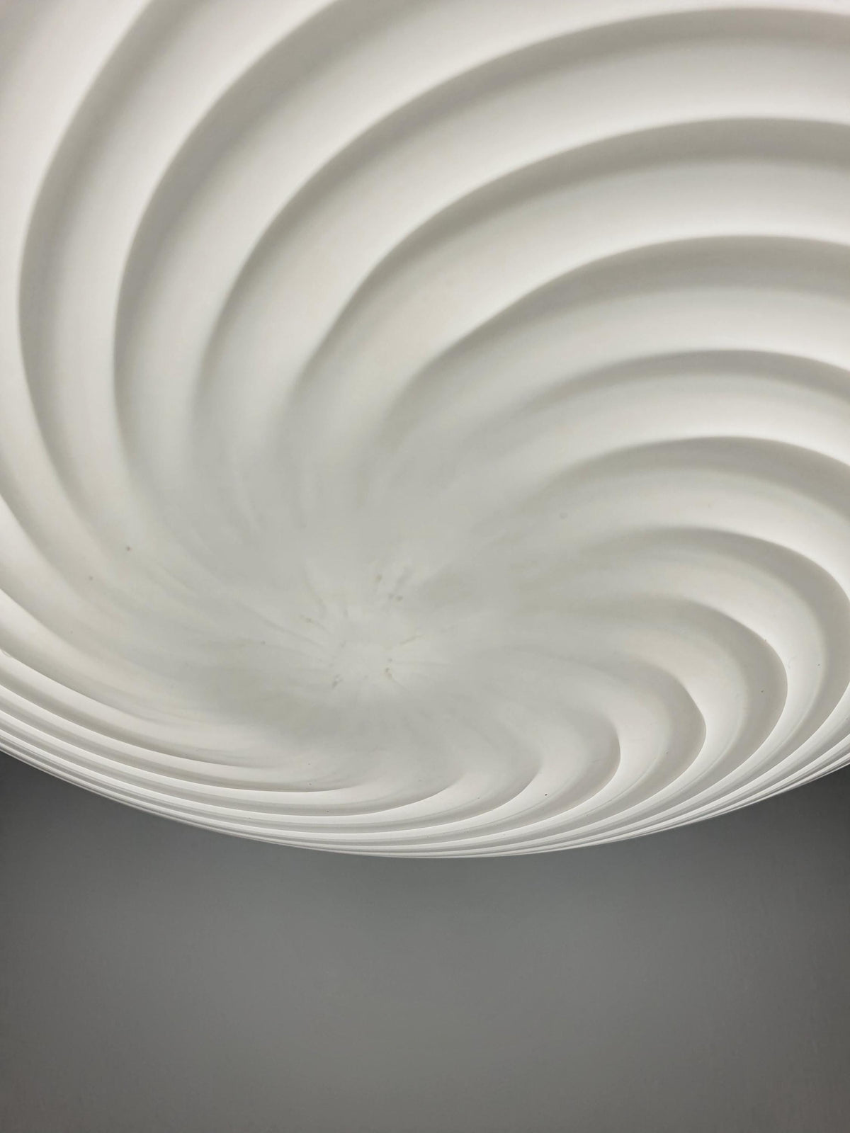 White Filigrana swirl pattern in a vintage Murano glass globe shade
