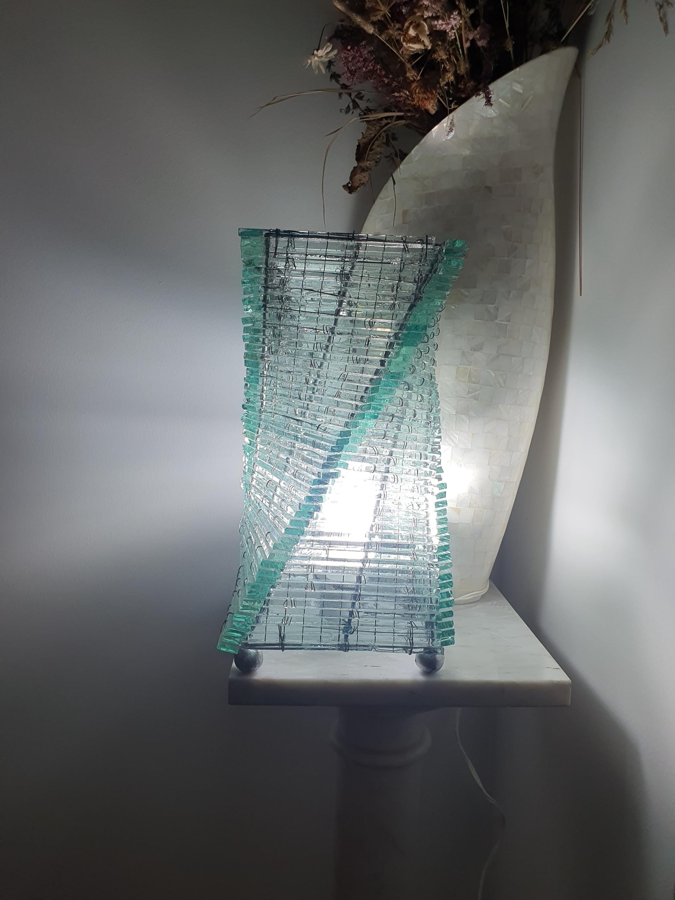 Mosaic Bottle Glass Table Lamp: Handcrafted Retro Twist Design