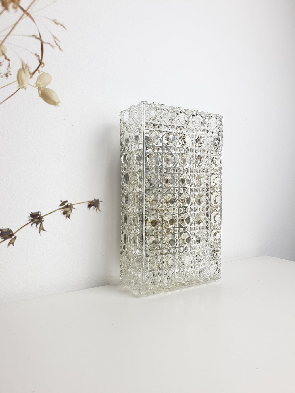 Mid-Century Modern Glass Wall Sconce: Hollywood Regency Light Fixture