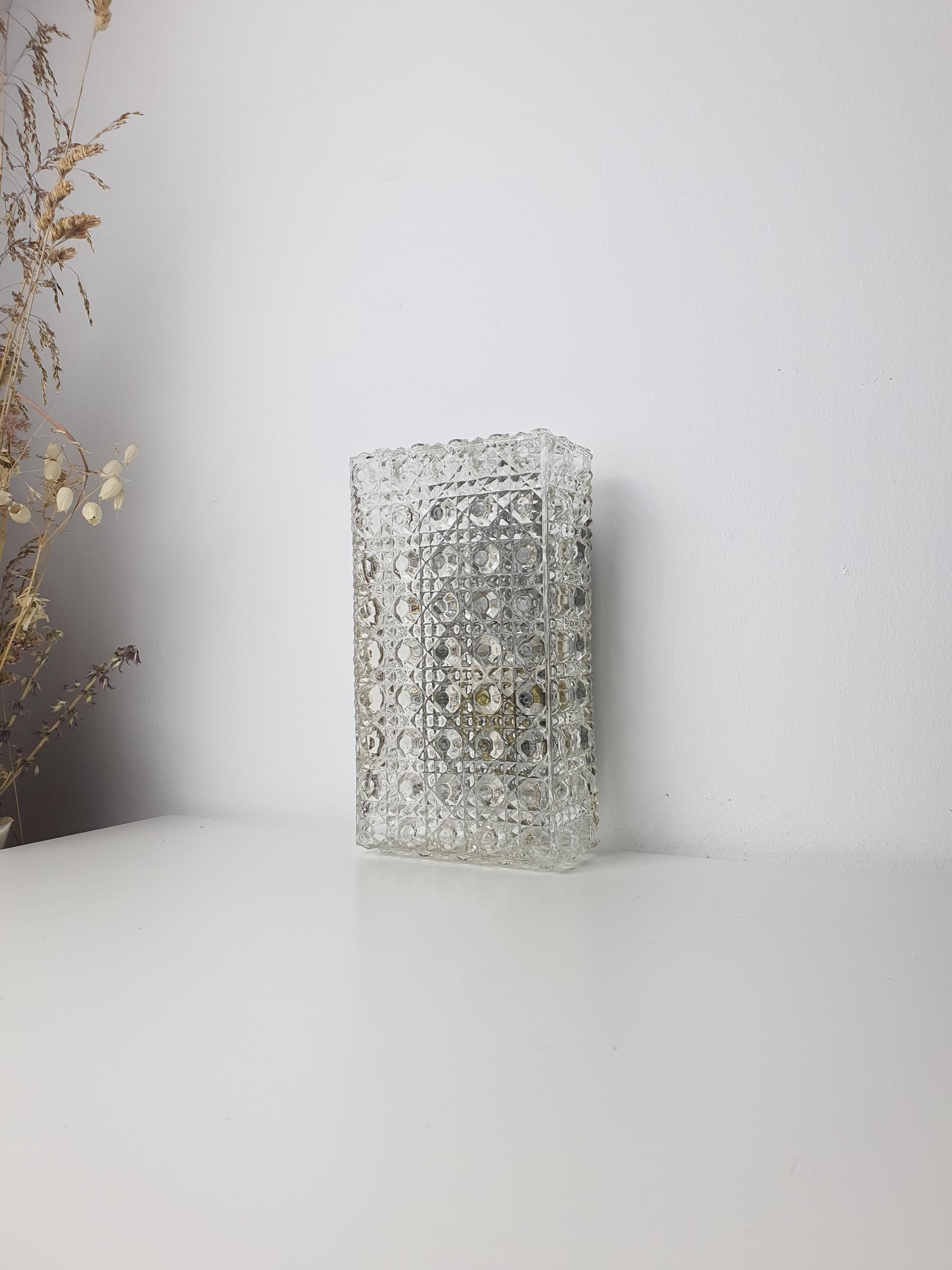 Mid-Century Modern Glass Wall Sconce: Hollywood Regency Light Fixture