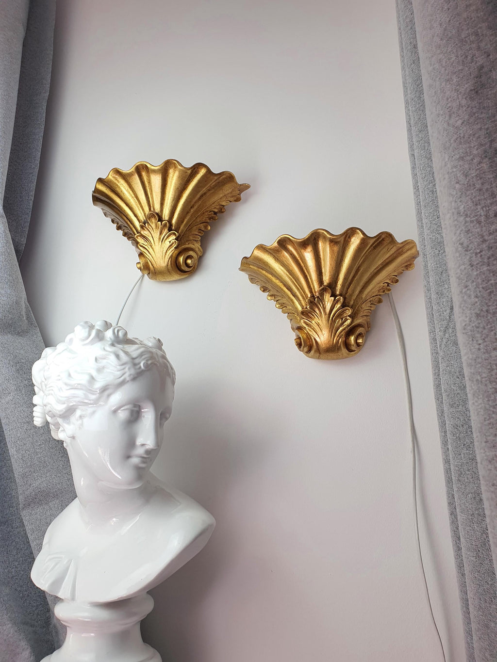 Set of 2 Kolarz Rokoko Rococo Gold Wall Sconces Venetian Finish