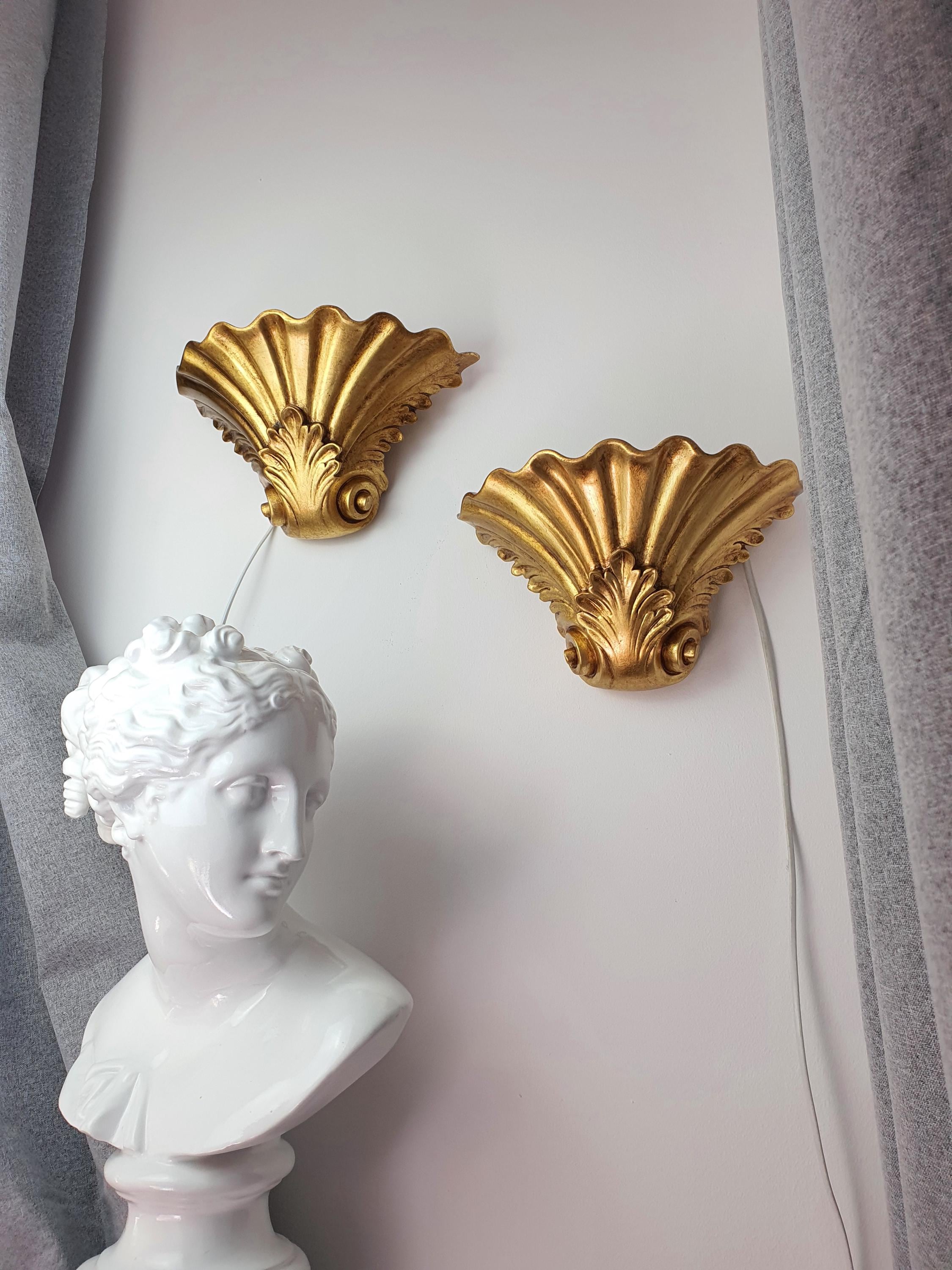 Set of 2 Kolarz Rokoko Rococo Gold Wall Sconces Venetian Finish