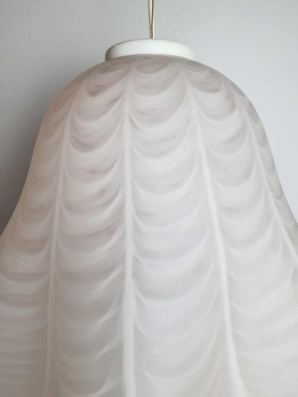 Vintage Pink Satin Murano Glass Pendant Lamp | Hand-Blown Italian Floral Handkerchief Light | MCM Romantic Ceiling Fixture