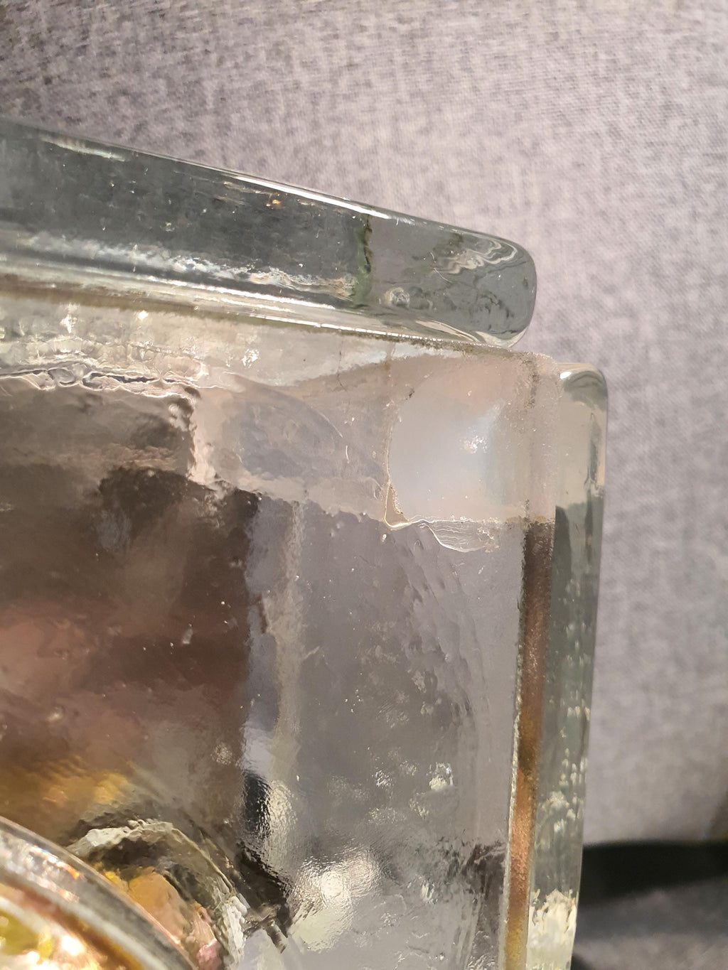 Albano Poli Poliarte Ice Cube Light: 70s Brutalist Glass Flush Mount