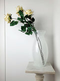 Vintage-Muranoglas Filigran Vase in the Stil aus Paolo Venini, transparentes Glas mit weißer Wirbel Linien