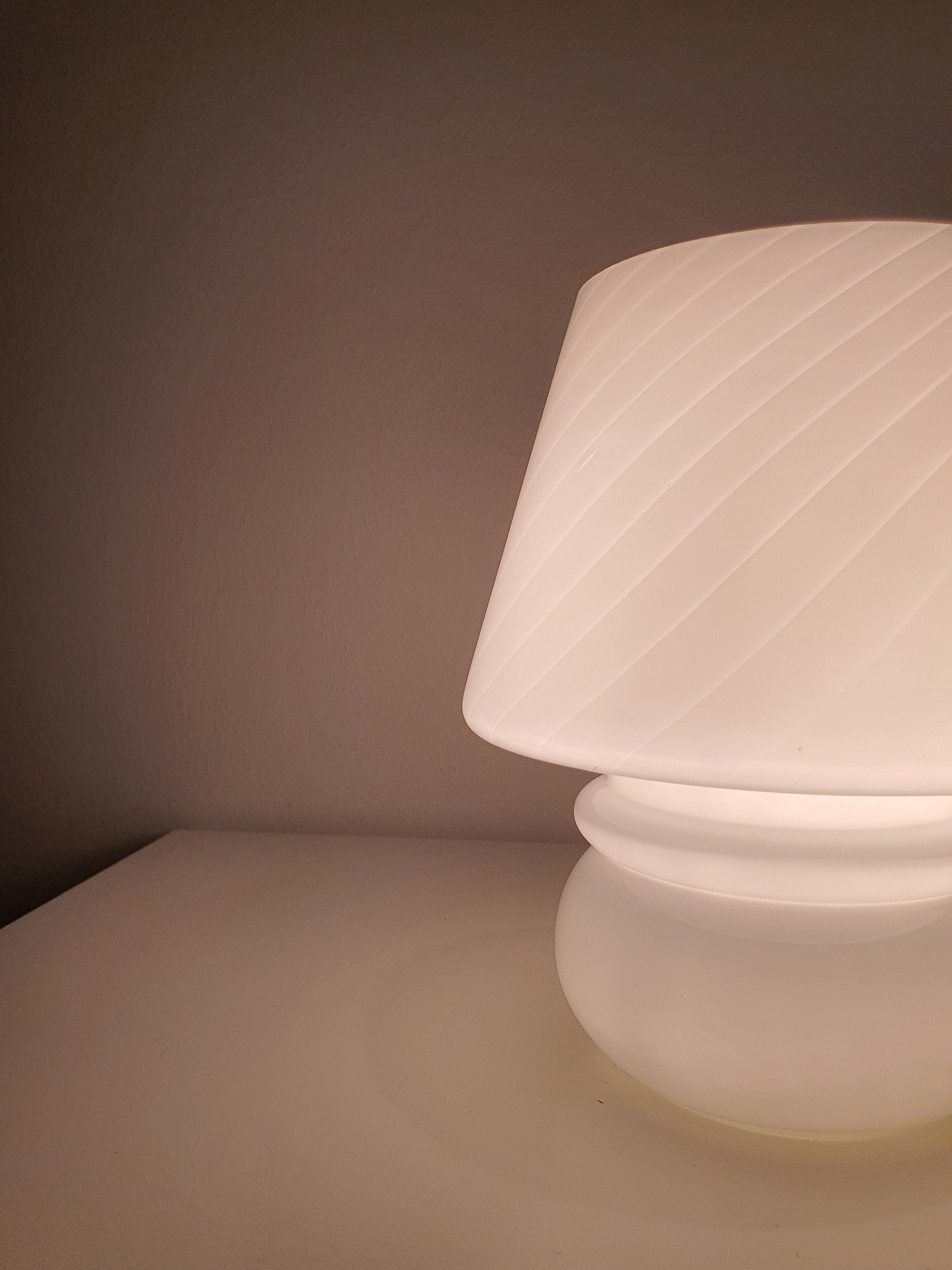 Murano Glass Mushroom Lamp: Mid-Century Modern Scandinavian Bedside Light