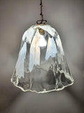 Vintage-Glockenpendelleuchte von La Murrina aus Muranoglas mit weißem Blumendesign