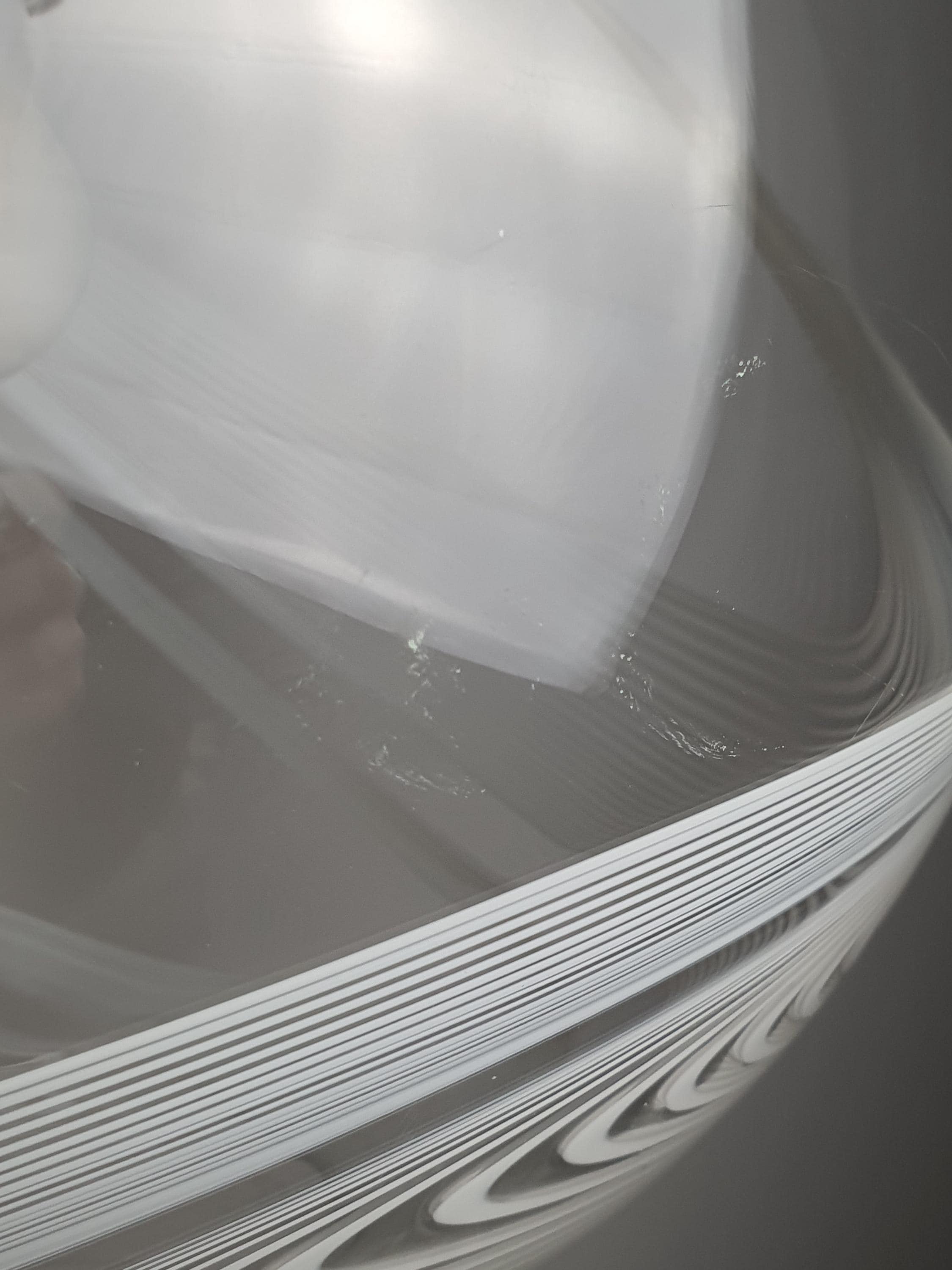 La Murrina Murano clear glass white swirl globe bubble pendant light on golden base