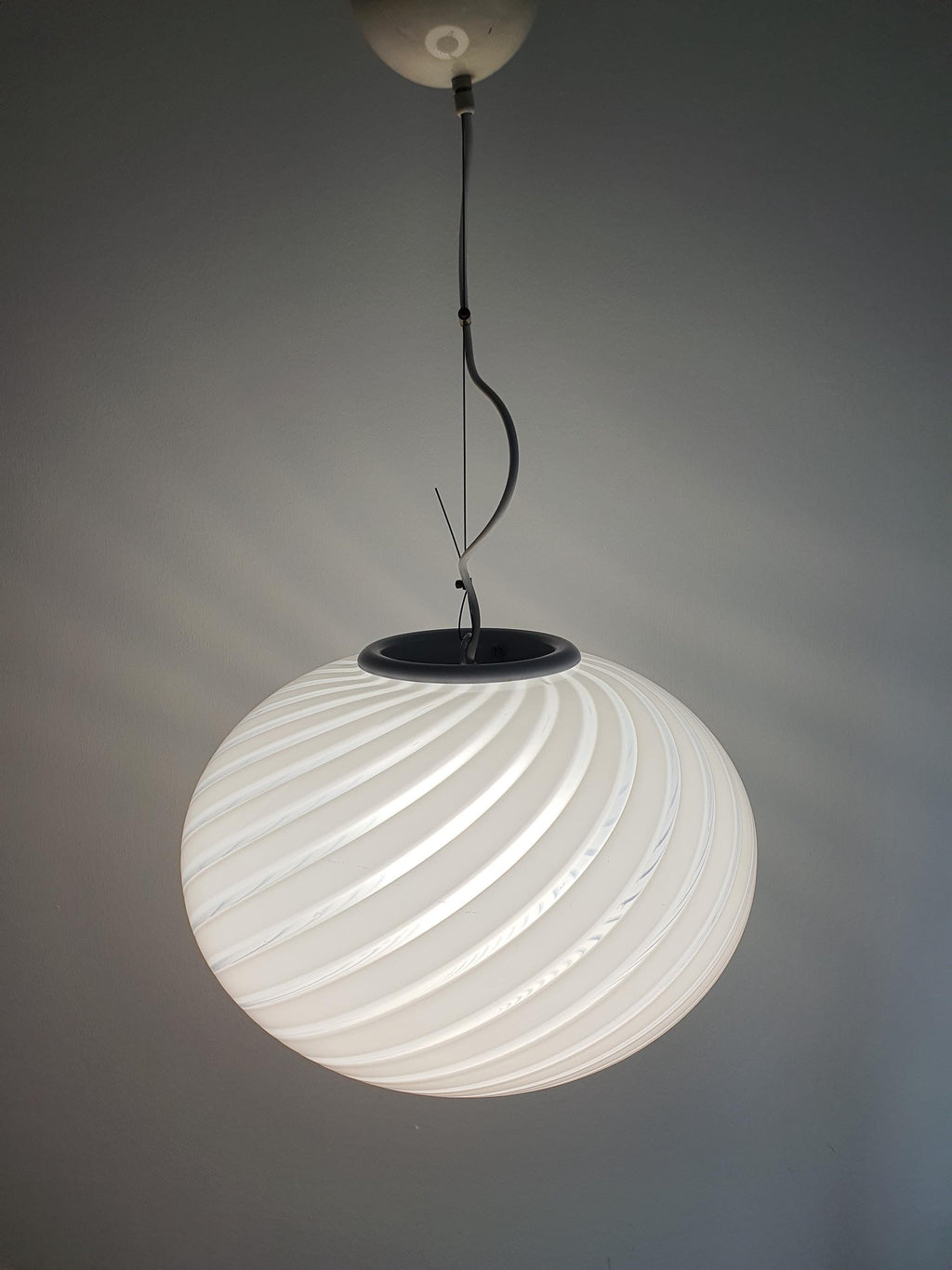Murano Glass Globe Pendant Light: Mid-Century Modern Italian Chandelier