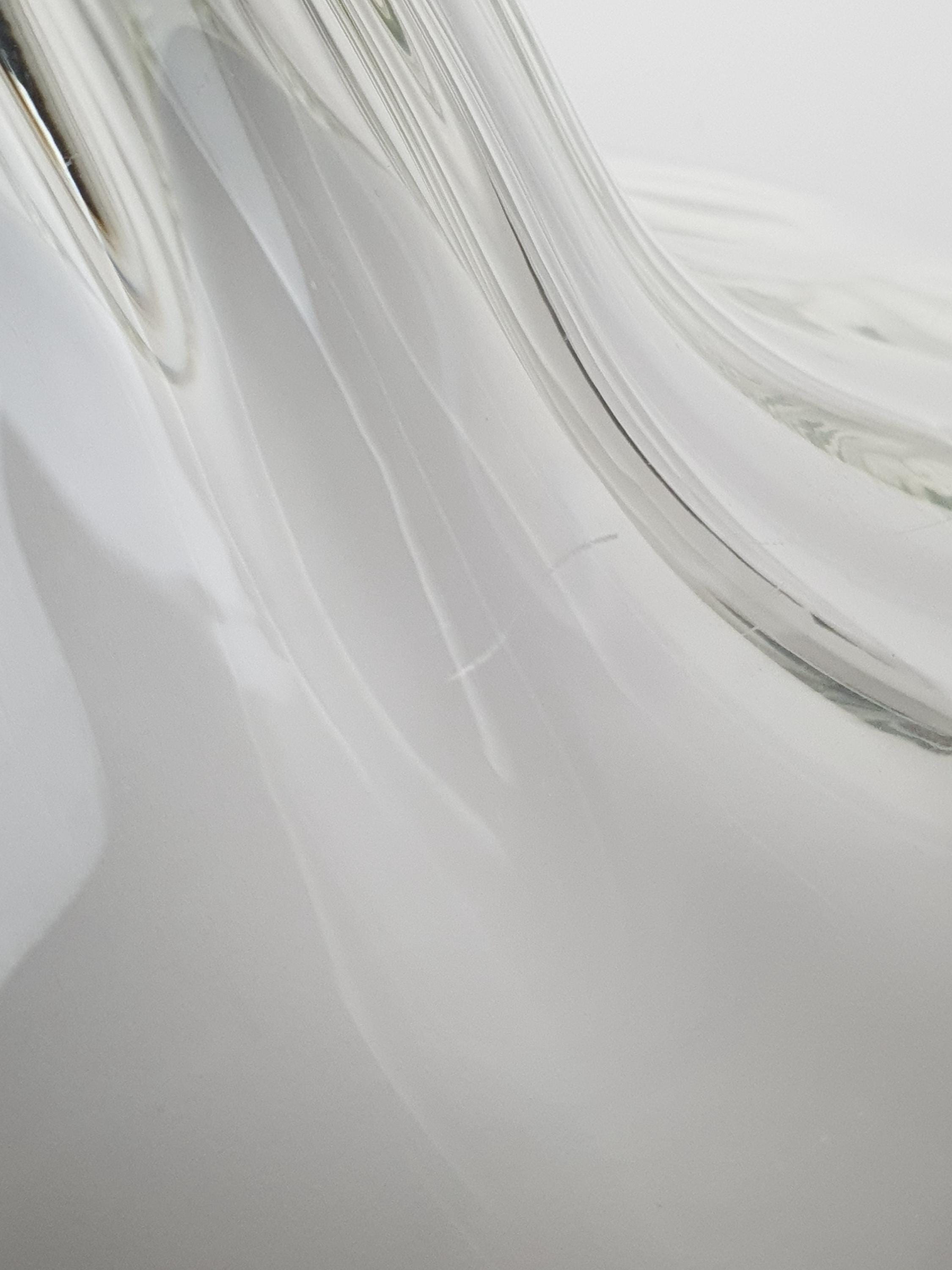 Vintage Murano Glass Lotus Pendant Light Heavy Thick Clear Italian Lighting