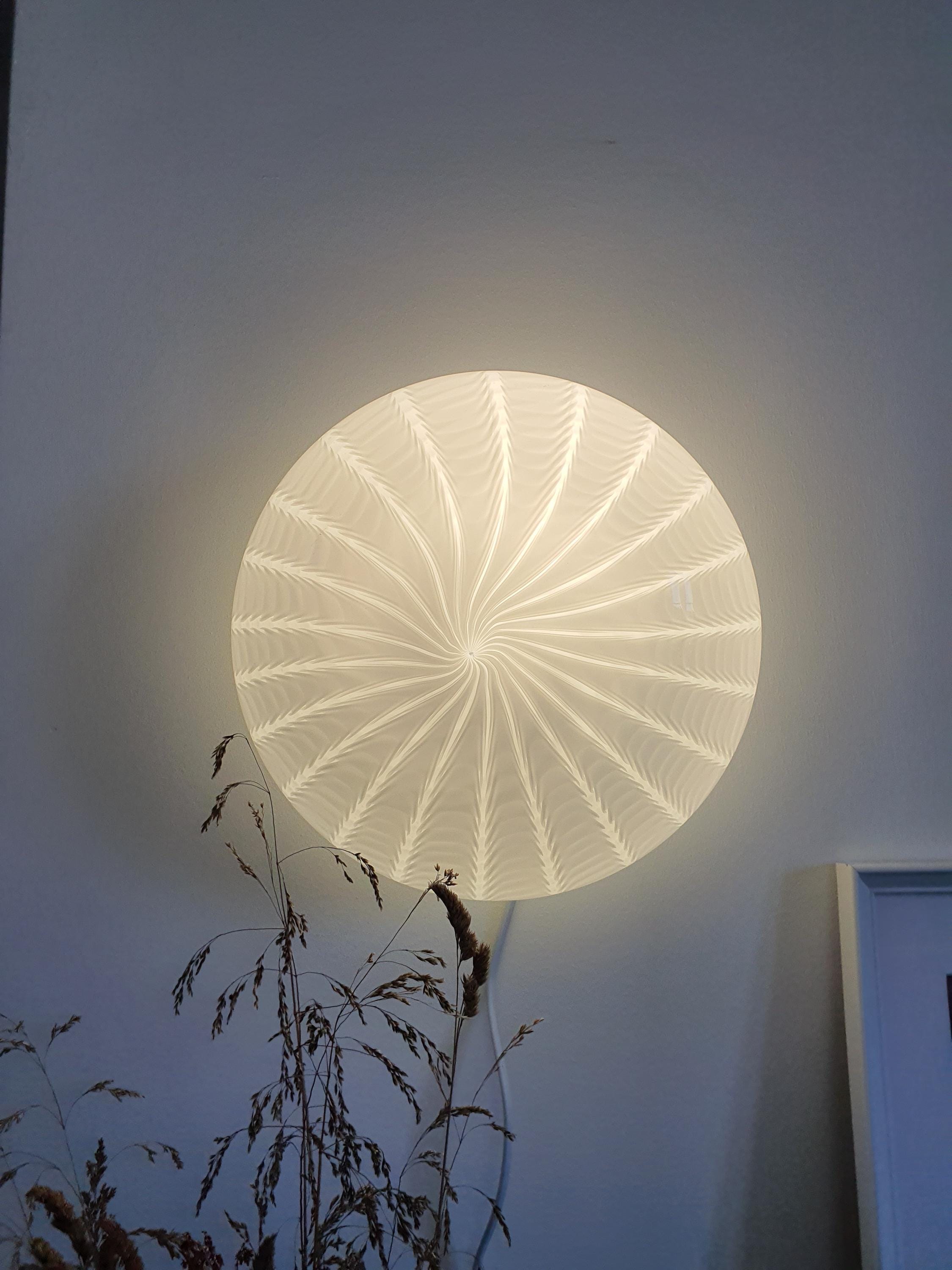 Vintage Murano Glass Flush Mount Light: Swirl Starburst, Mid-Century Modern