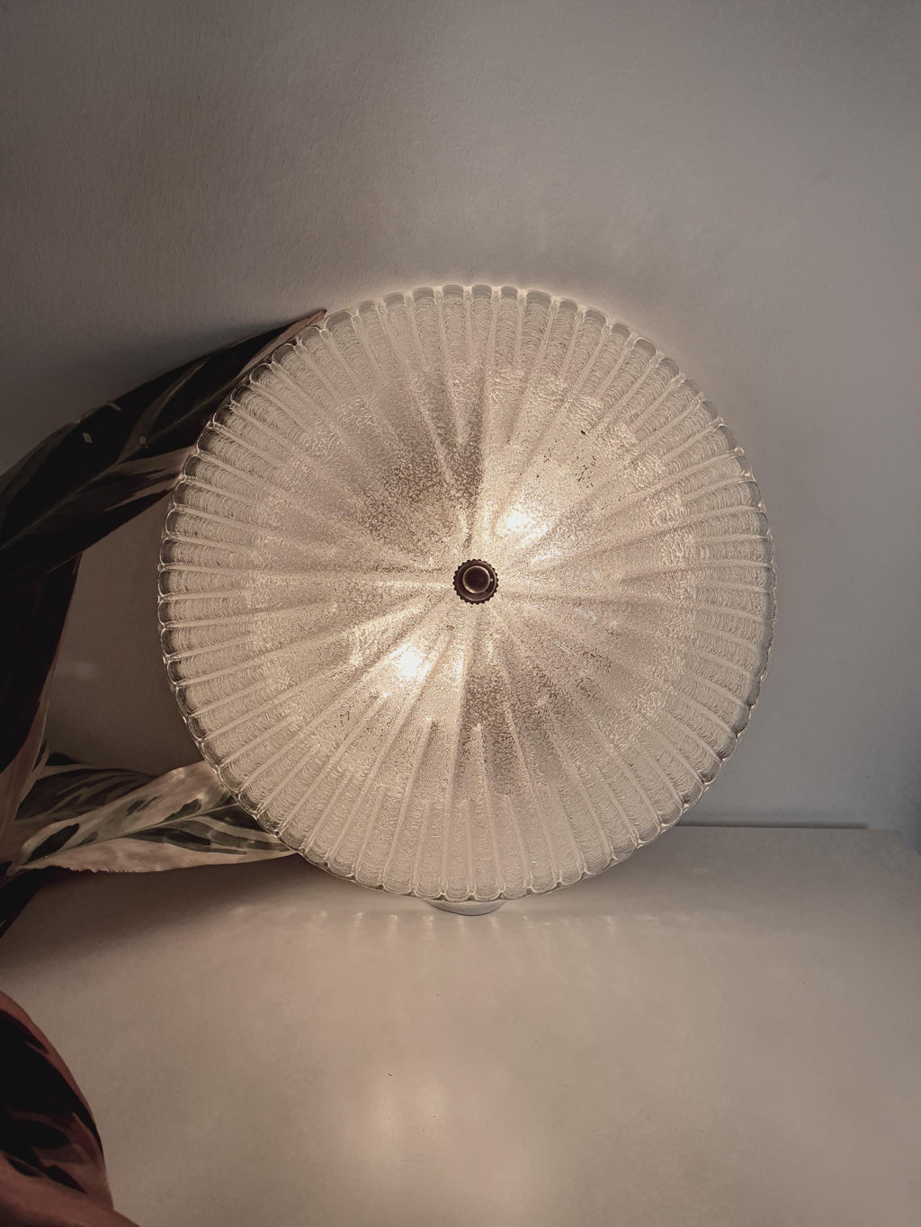 Friul Luce Vintage Floral Shell Flush Mount Light | Frosted Murano Glass Venetian Fixture