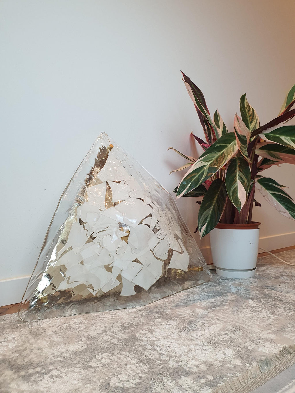 La Murrina Murano Glass Flush Mount Light: Art Nouveau Triangle Design