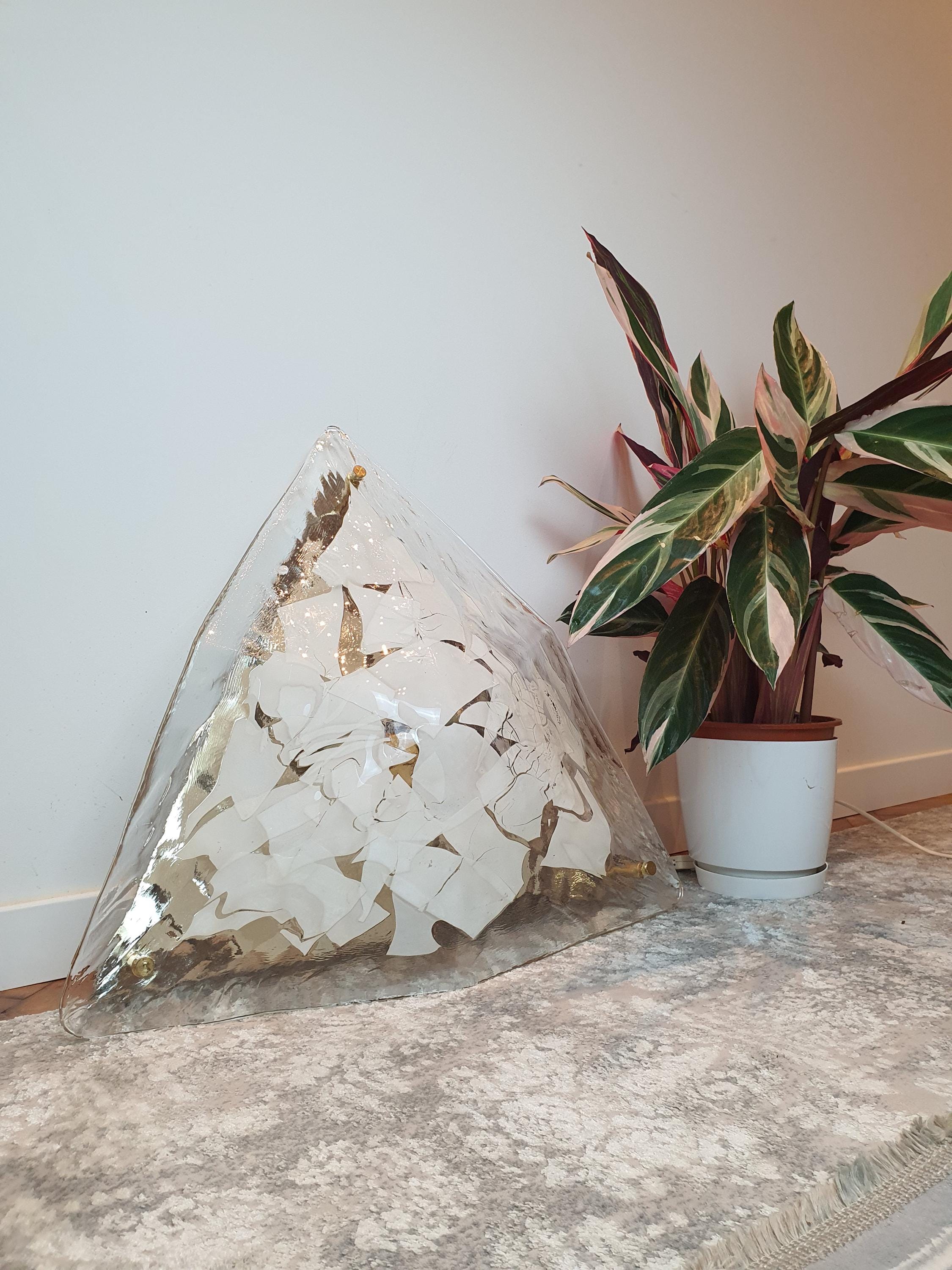 La Murrina Murano Glass Flush Mount Light: Art Nouveau Triangle Design