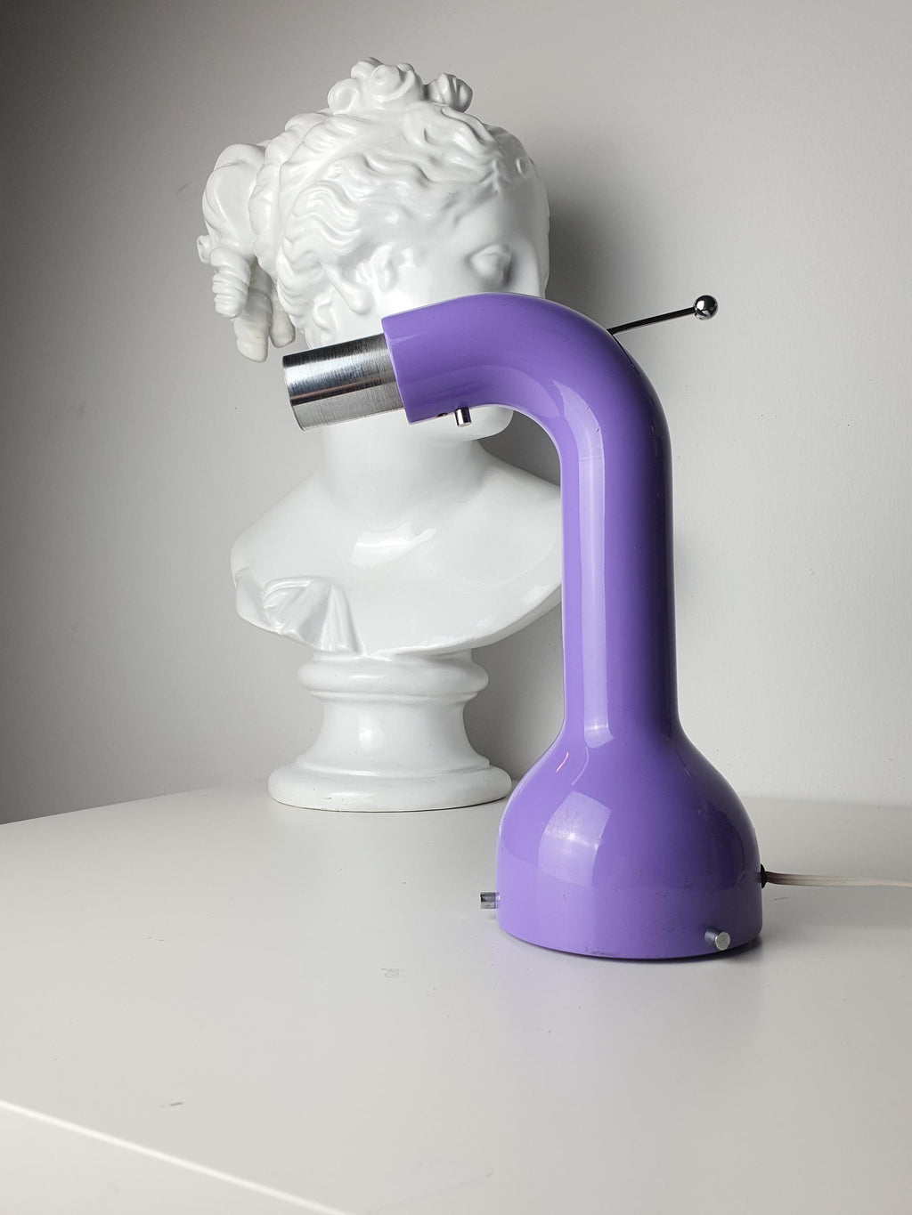 Space Age Purple Gooseneck Desk Lamp 1970s Italian Retro Lighting