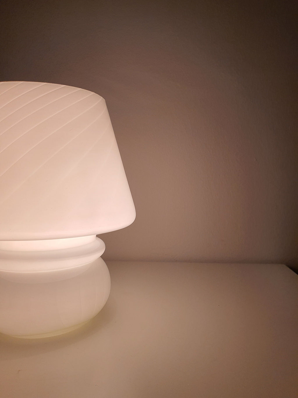 Murano Glass Mushroom Lamp: Mid-Century Modern Scandinavian Bedside Light