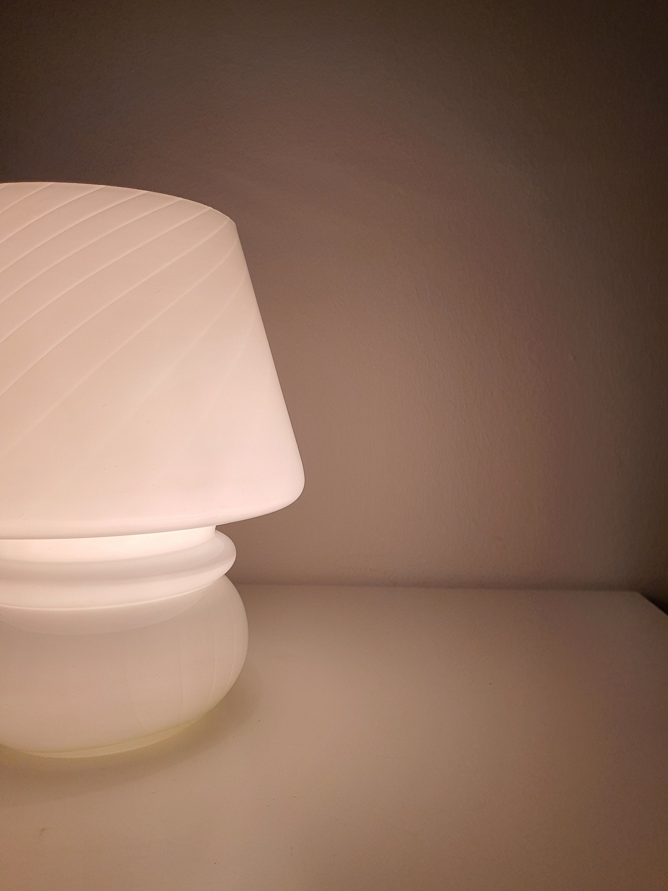Murano Glass Mushroom Lamp: Mid-Century Modern Scandinavian Bedside Light