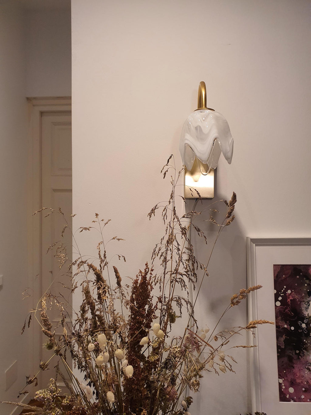 La Murrina Murano Glass Tulip Wall Sconce: Vintage Art Deco Lighting
