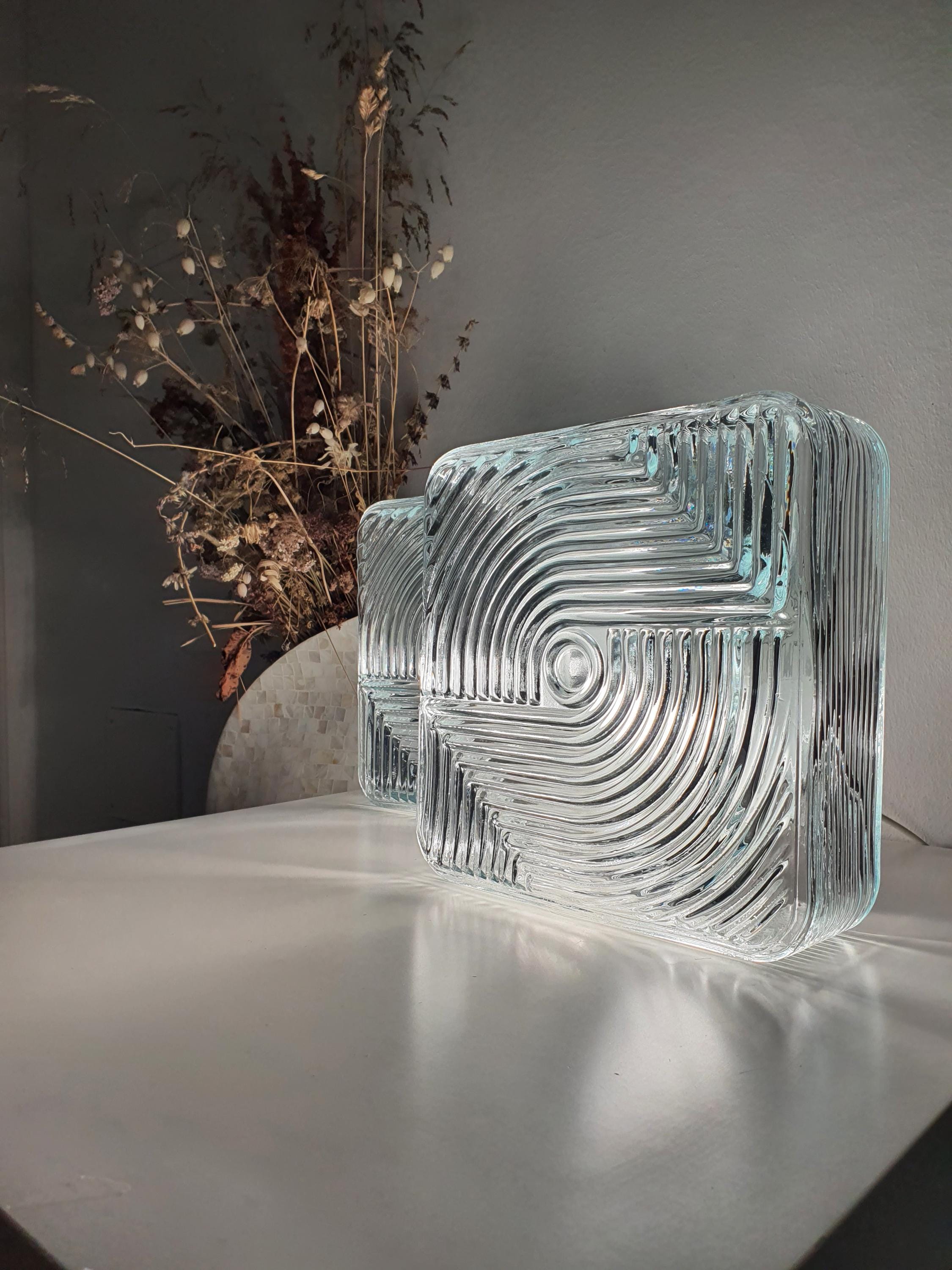 Geometric MCM wall sconce — bold square silhouette, side profile