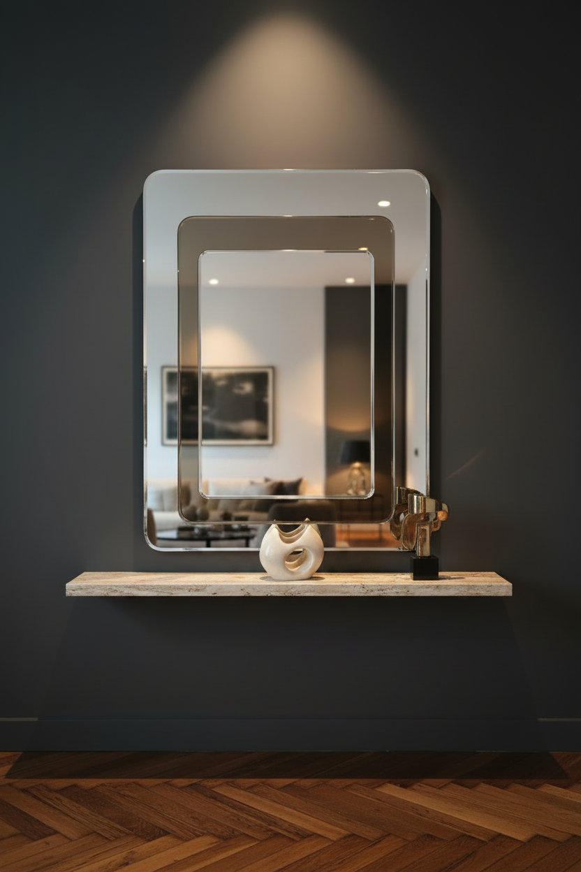 Fontana Arte mirror realistic luxury editorial